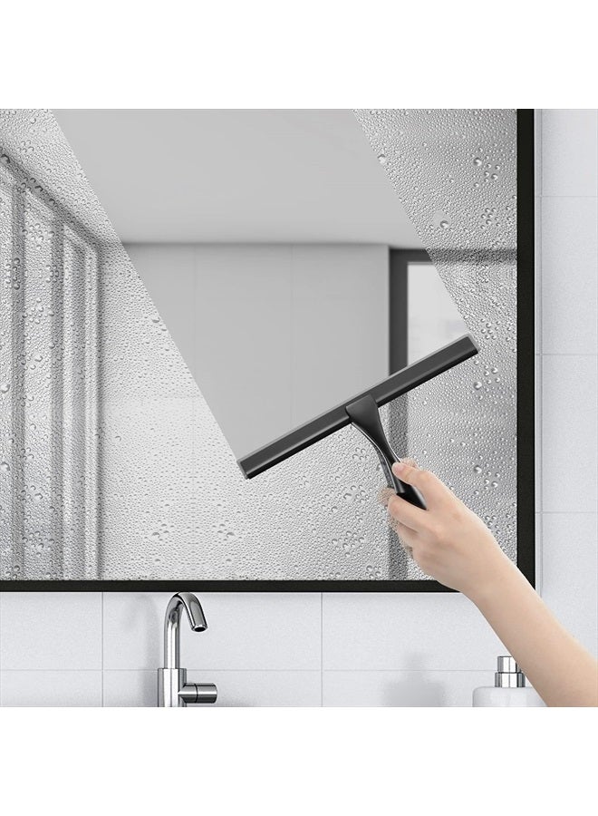 Hiware All-Purpose Shower Squeegee for Shower Doors, Bathroom, Window and Car Glass - Black, Stainless Steel, 10 Inches - Image 3