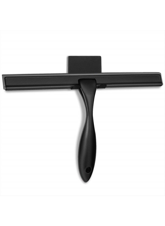 Hiware All-Purpose Shower Squeegee for Shower Doors, Bathroom, Window and Car Glass - Black, Stainless Steel, 10 Inches - Image 1