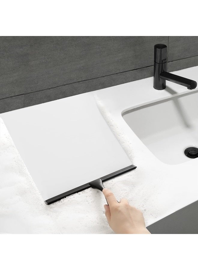 Hiware All-Purpose Shower Squeegee for Shower Doors, Bathroom, Window and Car Glass - Black, Stainless Steel, 10 Inches - Image 4