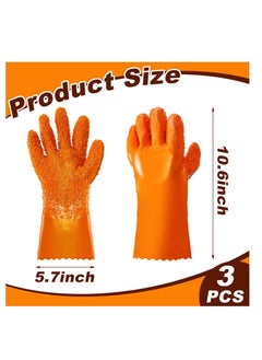 Y&D SYOSI, 3 Pairs Sewer Non Slip Gloves, PVC Gloves Reusable Abrasion Resistant, Drain Cleaning Waterproof Safety Work for Men Women Plumber Tools  - Image 2