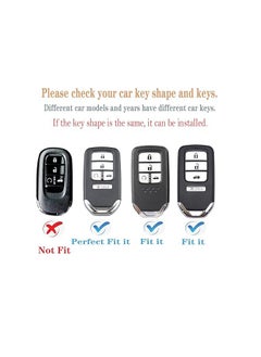 OUYoo OUYoo For Honda Key fob Cover,case Texture,with Keychain,Soft TPU Key Shell/Skin,4-Buttons fit Accord Civic CRV Pilot Odyssey Passport Remote Key Vehicle Accessories,（Green）.  - Image 2