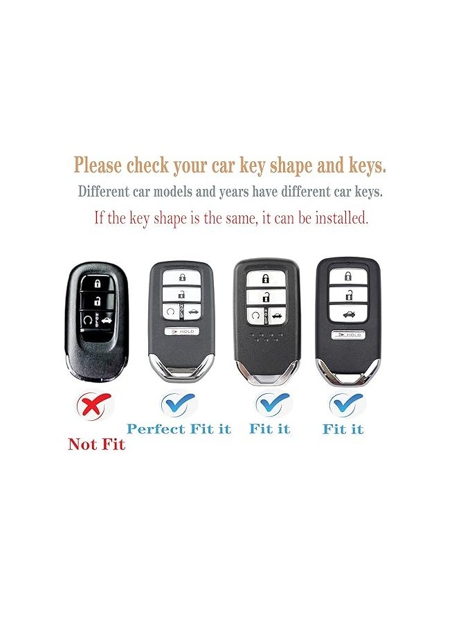 OUYoo - OUYoo For Honda Key fob Cover,case Texture,with Keychain,Soft TPU Key Shell/Skin,4-Buttons fit Accord Civic CRV Pilot Odyssey Passport Remote Key Vehicle Accessories,（Green）. - Image 1