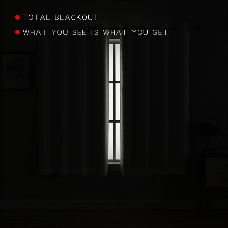 G2000 100% Blackout Curtains for Bedroom Living Room 84 Inches Long White Room Darkening Window Grommet Thermal Lined Insulated Light Blocking Noise Reducing 2 Panels Set - Image 3