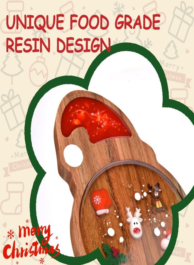 Guowall Snowman Resin Wooden Tray Serving Platter Christmas Decoration Cheese Board for Kitchen, Home Decor, Food Display - 1 pc/Set - Image 2