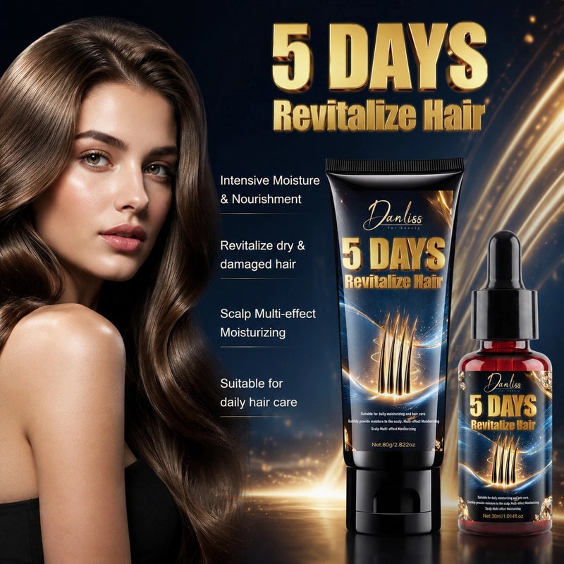 Danliss 5-Day Revitalizing Shampoo and Conditioner Set 80g Scalp Nourishing Hair Mask + 30ml Scalp Repair Serum - Image 3