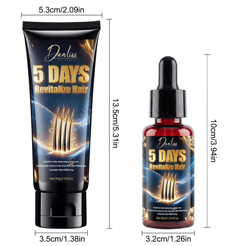 Danliss 5-Day Revitalizing Shampoo and Conditioner Set 80g Scalp Nourishing Hair Mask + 30ml Scalp Repair Serum - Image 5