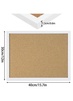 FEBSNOW Cork Board Bulletin Board 15.7 X 12 Inches With Rectangle White Frame Hanging Pin For Office Home Message Board Or Vision Board Decoration  - Image 2