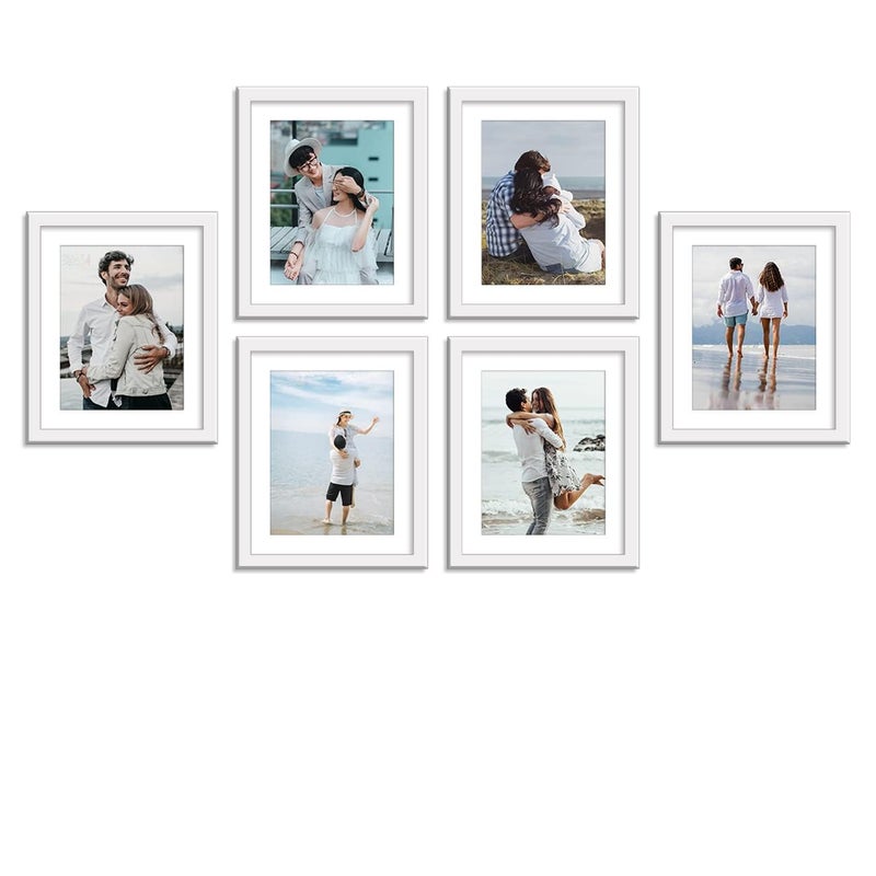 Stuthi Arts Photo Frame Set of 6 Picture Frames for Wall Hanging White(8x10-6 Mount) | Photo Collage Photo Frame Wood Wall Mount Gift For Best Friend Boy & Girl | Customized Wall Hanging Photo Frame, | Picture Frame For Gift | Wooden Photo Frame (White) - Image 5