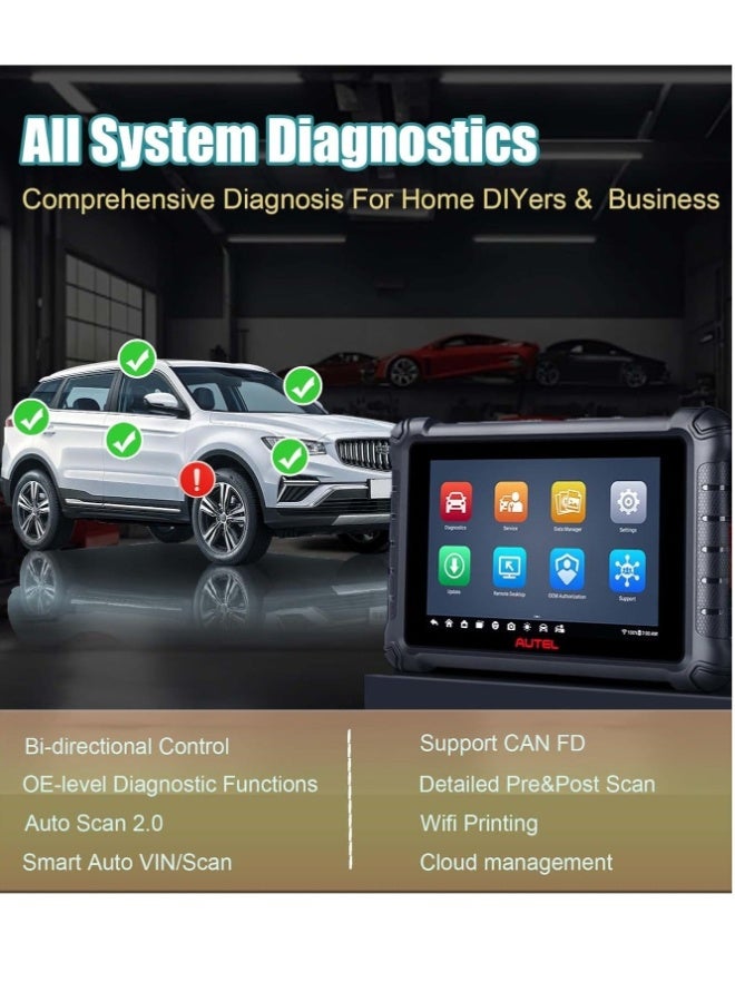 Autel MaxiCheck MX900 with MV108 Bidirectional OBD2 Scanner Updated of MK900 MK808 MK808S MK808BT Android 11, 40+ Service Functions 8 inch All System Diagnostics Scan Tool - Image 4