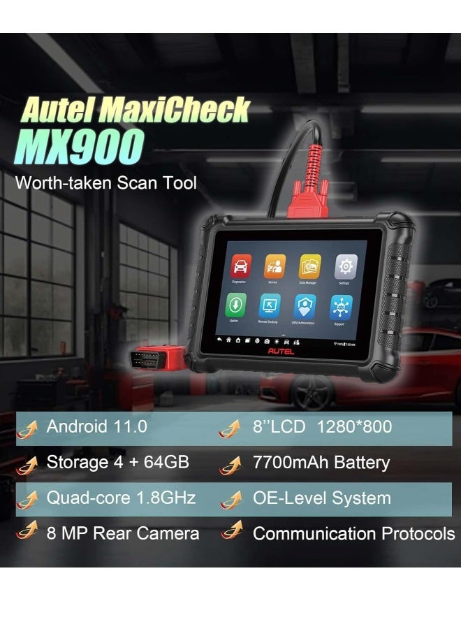 Autel MaxiCheck MX900 with MV108 Bidirectional OBD2 Scanner Updated of MK900 MK808 MK808S MK808BT Android 11, 40+ Service Functions 8 inch All System Diagnostics Scan Tool - Image 3
