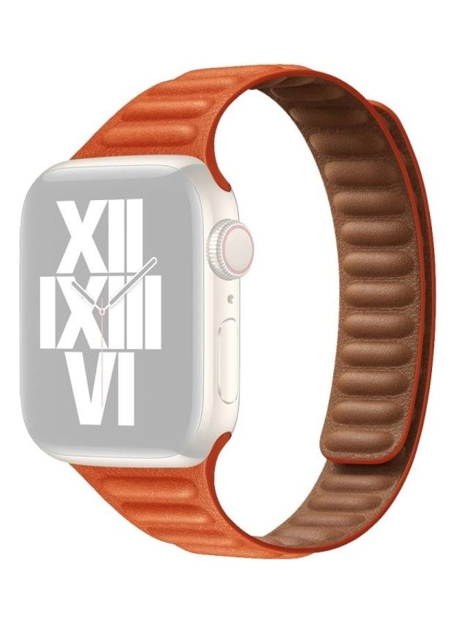 Aknur Slimming Loop Magnetic Replacement Watchband For Apple Watch Series 7 45mm/6SE54 44mm/321 42mm Sunset Glow - Image 1