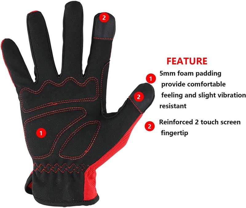 DULFINE High Performance Work Gloves For Men(3 Pairs Pack), High Dexterity Touch Screen For Multipurpose,Excellent Grip (Large) - Image 3