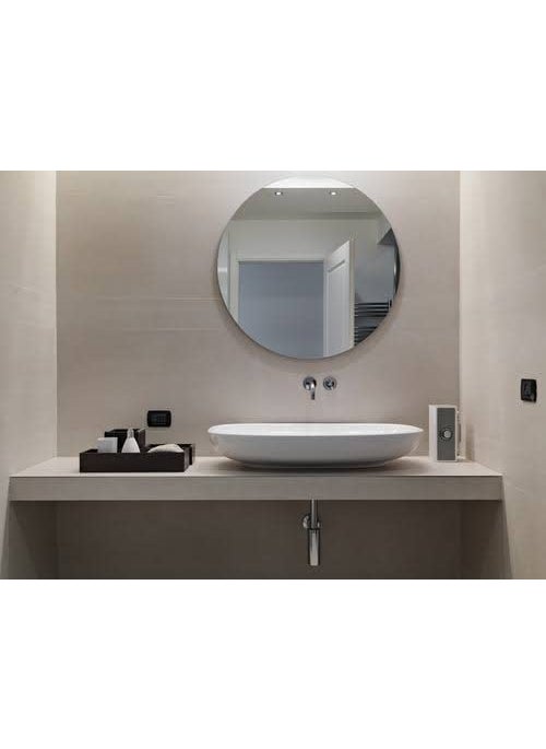 windowera No Drill Require Stick with Mirror Mount Tape 12 inch Round Mirror 