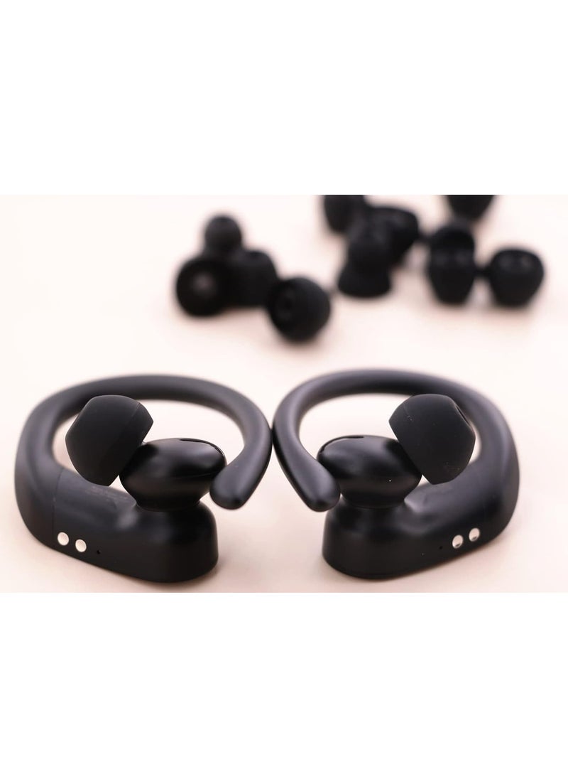 Oasisgalore - 8 Pairs Powerbeats Pro Ear Tips - Soft Silicone Replacement Buds for Noise Reduction, Compatible with Beats Flex/BeatsX- Black. - Image 1