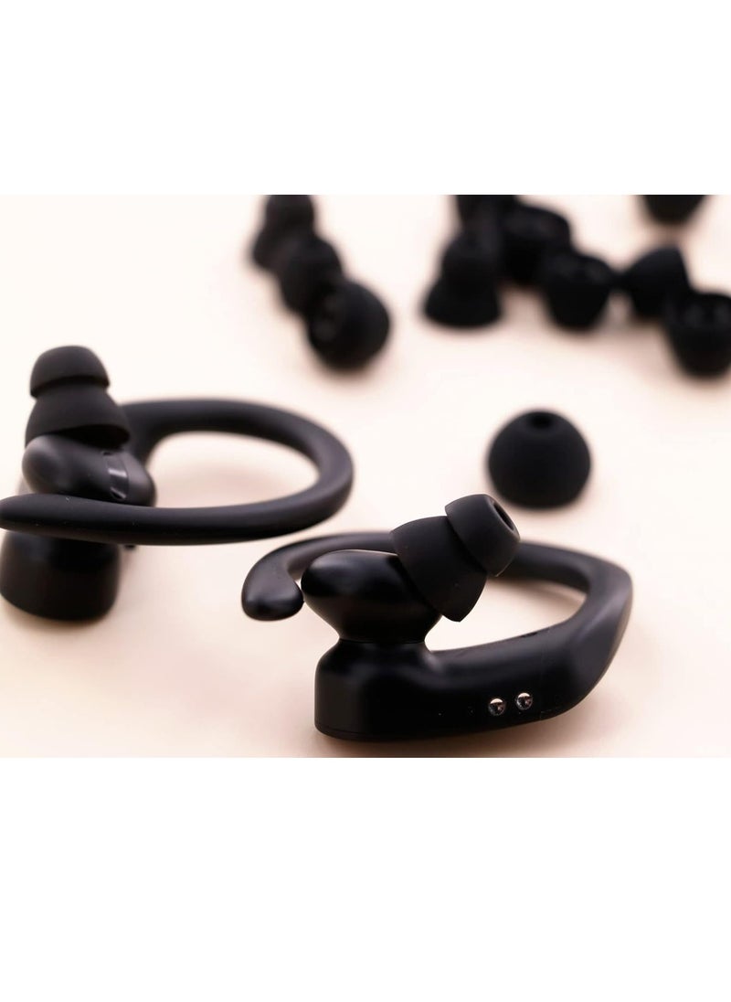 Oasisgalore - 8 Pairs Powerbeats Pro Ear Tips - Soft Silicone Replacement Buds for Noise Reduction, Compatible with Beats Flex/BeatsX- Black. - Image 1