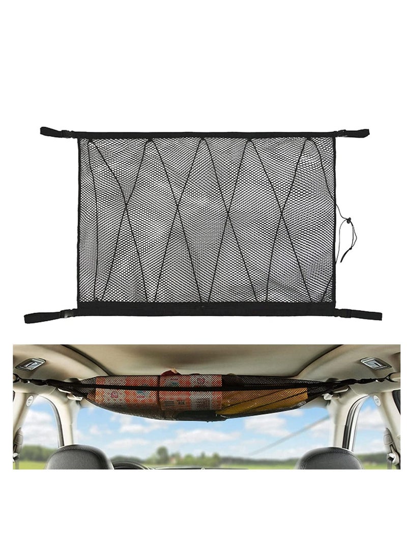 Generic Car Ceiling Cargo Net Pocket for SUV, 35.5x25.5 Roof Storage Organizer, Long Trip Camping Bag Tent Putting Quilt Children's Toy Towel Sundries Interior Accessories  - Image 1