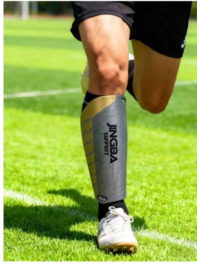 جينجبا سابورت واقيات الساق لكرة القدم للبالغين والأطفال واقيات الساق لامتصاص الصدمات معدات الحماية الرياضية الخارجية زوج واحد من واقيات الساق القابلة للتنفس لكرة القدم - Image 4