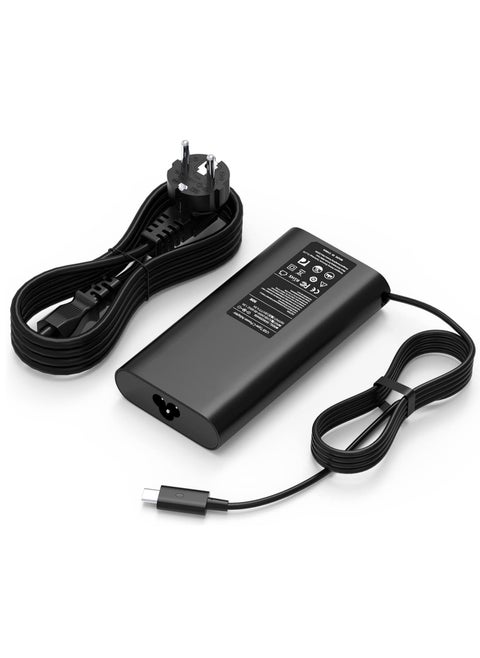 شاحن لاب توب USB-C بقدرة 90 واط لديل لاتيتيود 3400 3500 5300 5310 5289 5480 5400 5280 5580 7380 7480 7390 7280 ديل XPS 9250 9350 9550 LA90PM1 محول طاقة 70 أسود