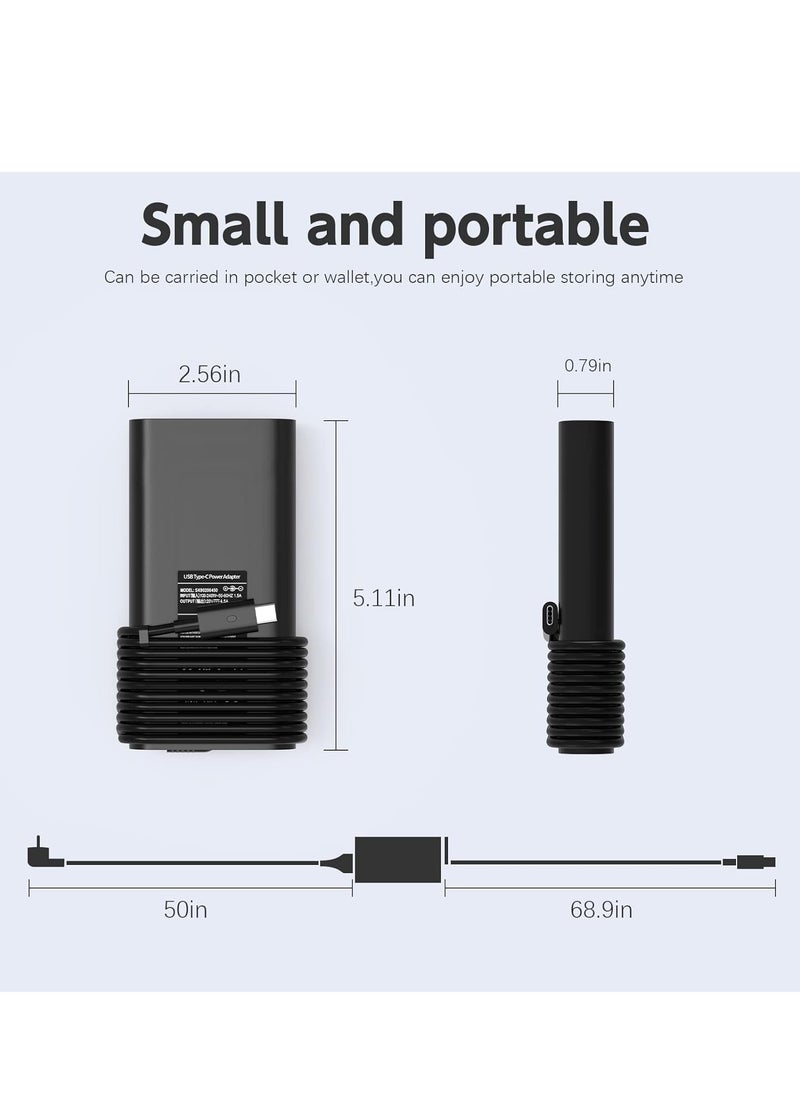 ماركة غير محددة - شاحن لاب توب USB-C بقدرة 90 واط لديل لاتيتيود 3400 3500 5300 5310 5289 5480 5400 5280 5580 7380 7480 7390 7280 ديل XPS 9250 9350 9550 LA90PM1 محول طاقة 70 أسود - Image 1