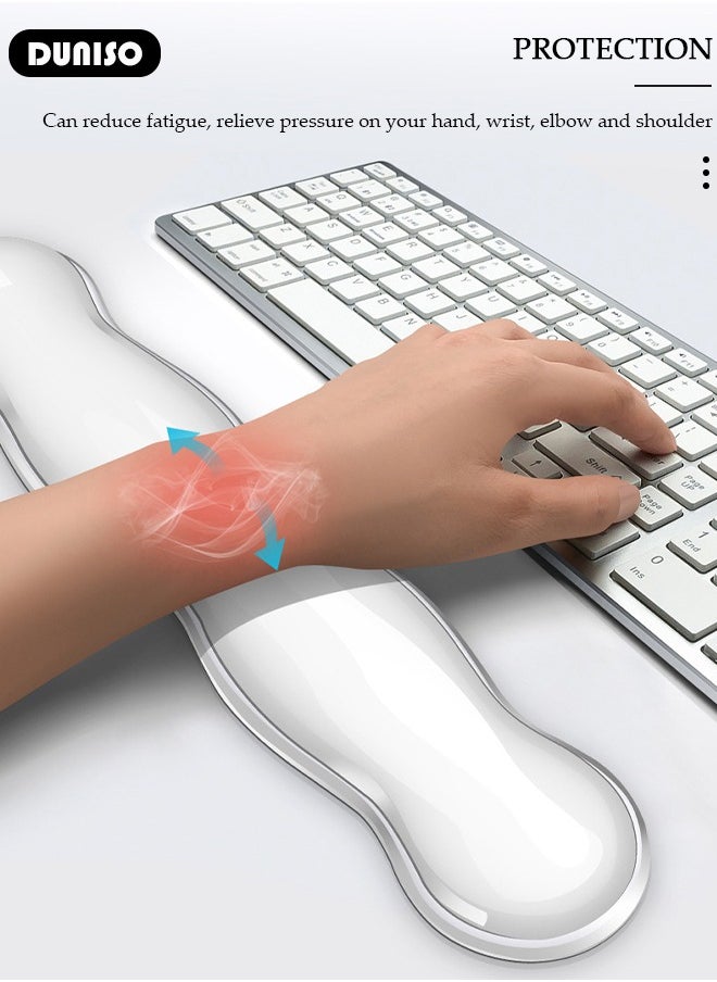 DUNISO - Mouse Pad with Wrist Rest and Keyboard Wrist Rest, Soft Gel Wrist Rest for Computer Keyboard with Non-Slip Base for Pain Relief, Ergonomic Mouse pad for Gaming,Office,Home - Image 1