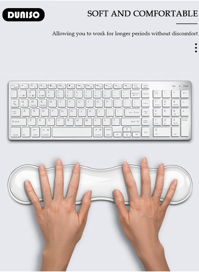 DUNISO - Mouse Pad with Wrist Rest and Keyboard Wrist Rest, Soft Gel Wrist Rest for Computer Keyboard with Non-Slip Base for Pain Relief, Ergonomic Mouse pad for Gaming,Office,Home - Image 1