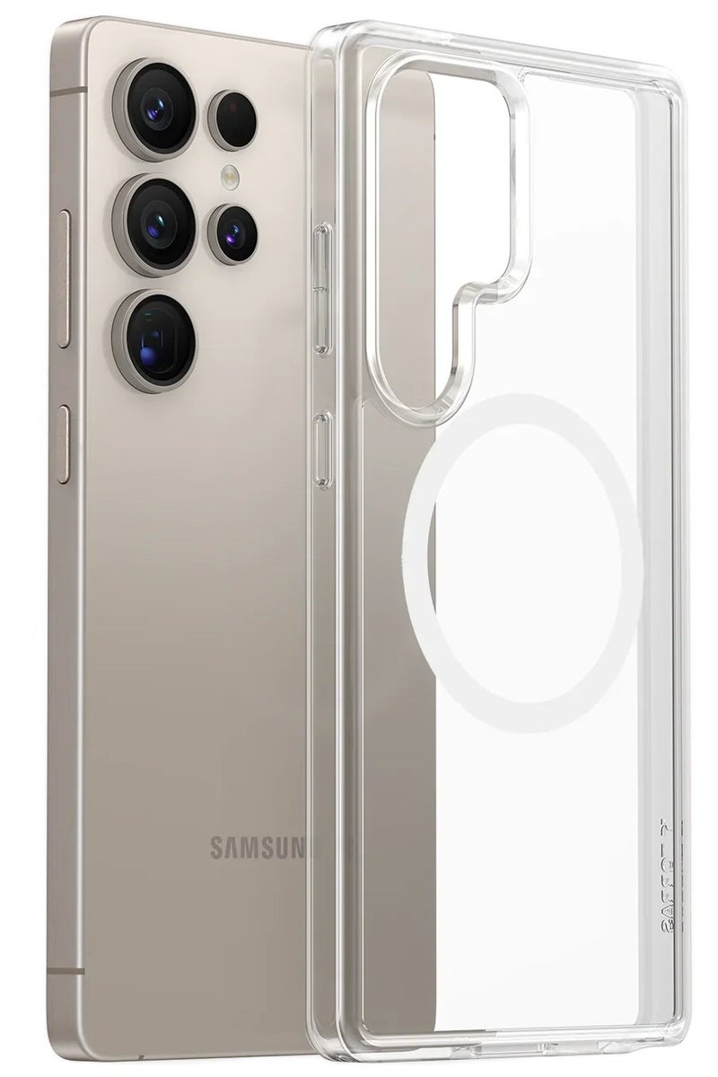 Samsung Galaxy S25 Ultra MagSafe Case – Shockproof Clear TPU Cover with Magnetic Ring, Anti-Yellowing, Anti-Slip Grip & Precision Cutouts – Slim Protective Phone Case (Clear)  - Image 1