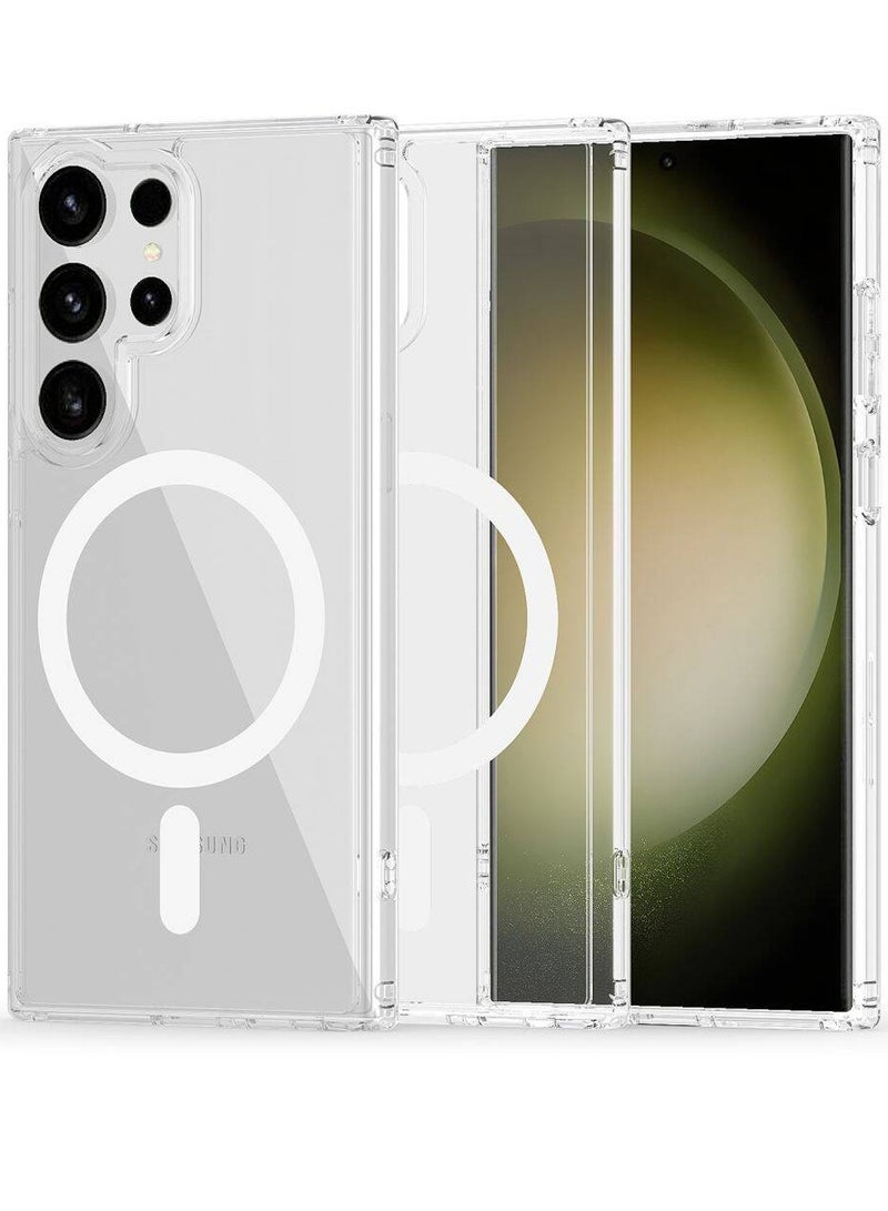 Samsung Galaxy S25 Ultra MagSafe Case – Shockproof Clear TPU Cover with Magnetic Ring, Anti-Yellowing, Anti-Slip Grip & Precision Cutouts – Slim Protective Phone Case (Clear)  - Image 4
