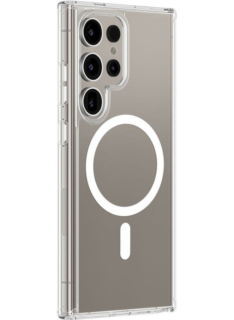 Samsung Galaxy S25 Ultra MagSafe Case – Shockproof Clear TPU Cover with Magnetic Ring, Anti-Yellowing, Anti-Slip Grip & Precision Cutouts – Slim Protective Phone Case (Clear)  - Image 3