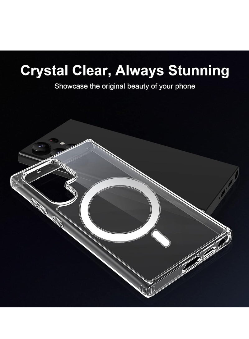 Samsung Galaxy S25 Ultra MagSafe Case – Shockproof Clear TPU Cover with Magnetic Ring, Anti-Yellowing, Anti-Slip Grip & Precision Cutouts – Slim Protective Phone Case (Clear)  - Image 2