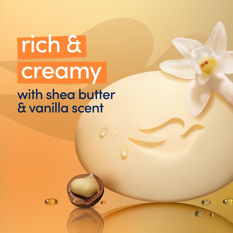 Dove صابون دوف بار بالشيا وزبدة الشيا برائحة الفانيليا الدافئة من دوف للجنسين - 2 × 4.75 أونصة (135 جرام) ، عبوة 2 - Image 4