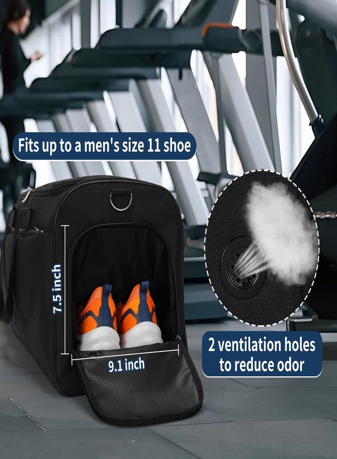 iFARADAY 52L Men's Gym Bag with Shoe Compartment - 24 inch Duffle Bag for Travel, Sports, Fitness & Workout (Black) - Image 4
