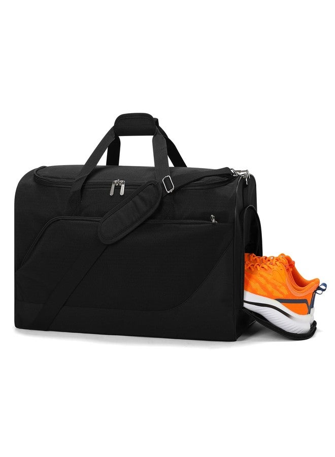 iFARADAY 52L Men's Gym Bag with Shoe Compartment - 24 inch Duffle Bag for Travel, Sports, Fitness & Workout (Black) - Image 1