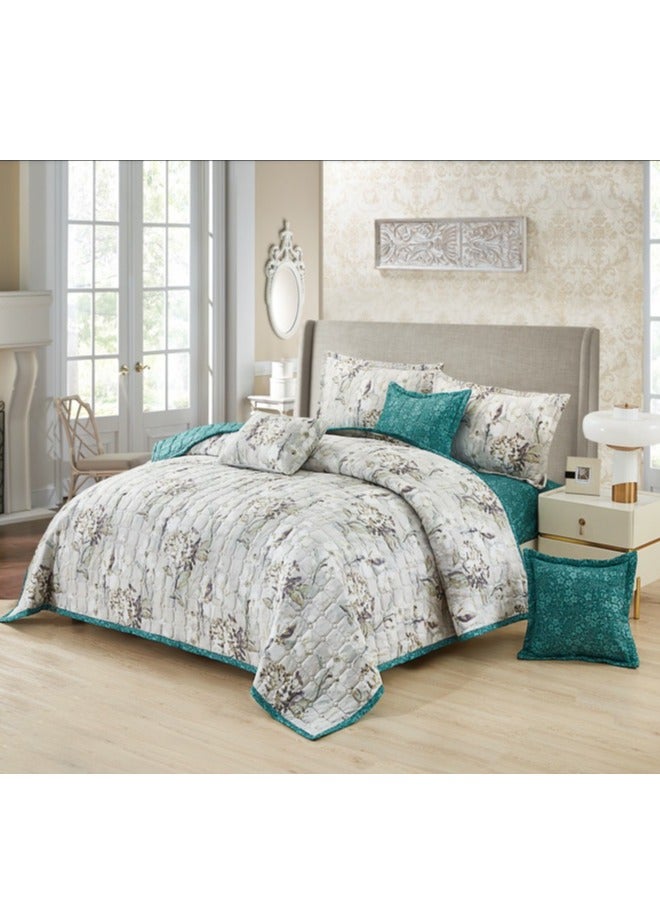 Microfiber Double Bedspread, Fits 200 x 200 cm, 7 Pieces