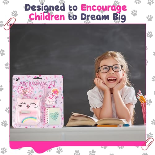 VOTUM Cat Keychain Charm for Backpacks, Purses, Handbags, Car Keys with Stationery Set - Includes Mini Notebook, Gel Pen, Eraser, Stickers - Portable & Fun Gift for Tweens & Adults Ages 8+ - Image 3