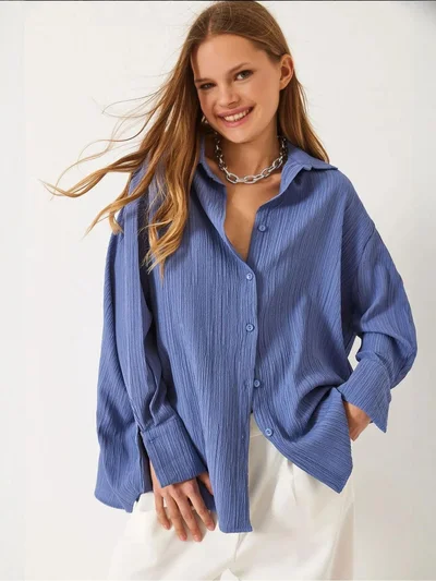 Bianco Lucci LUCCI Oversized Textured Shirt