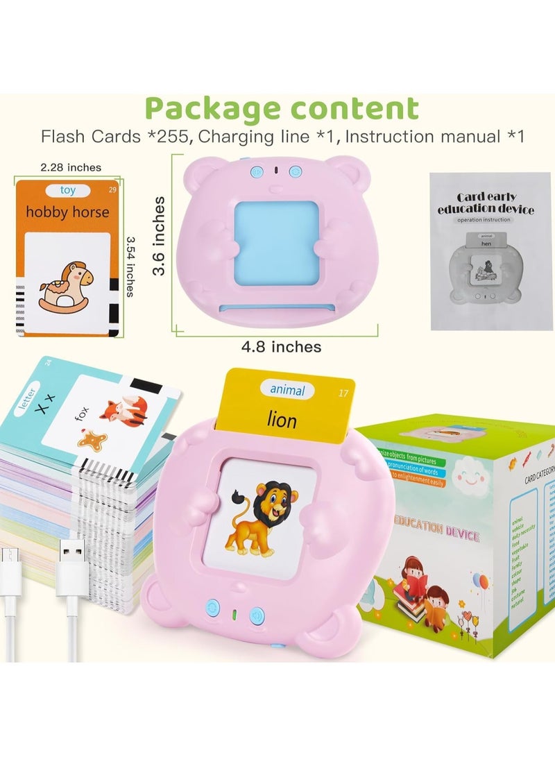 بطاقات فلاش الناطقة باللغة الإنجليزية من فيلي، ألعاب تعليمية 1 2 3 4 5 6 سنوات لعبة أطفال بعمر ألعاب تعليمية مع بطاقات 112 ورقة من 224 كلمة عيد ميلاد مونتيسوري... - Image 3