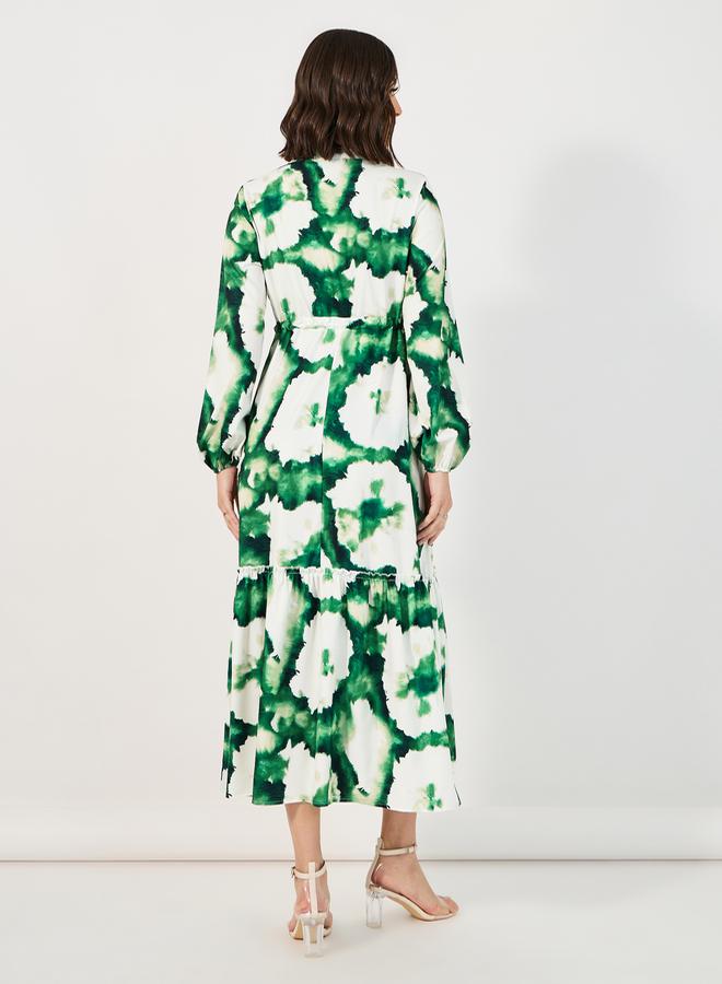 Styli Tie-Waist Midi Dress  - Image 5