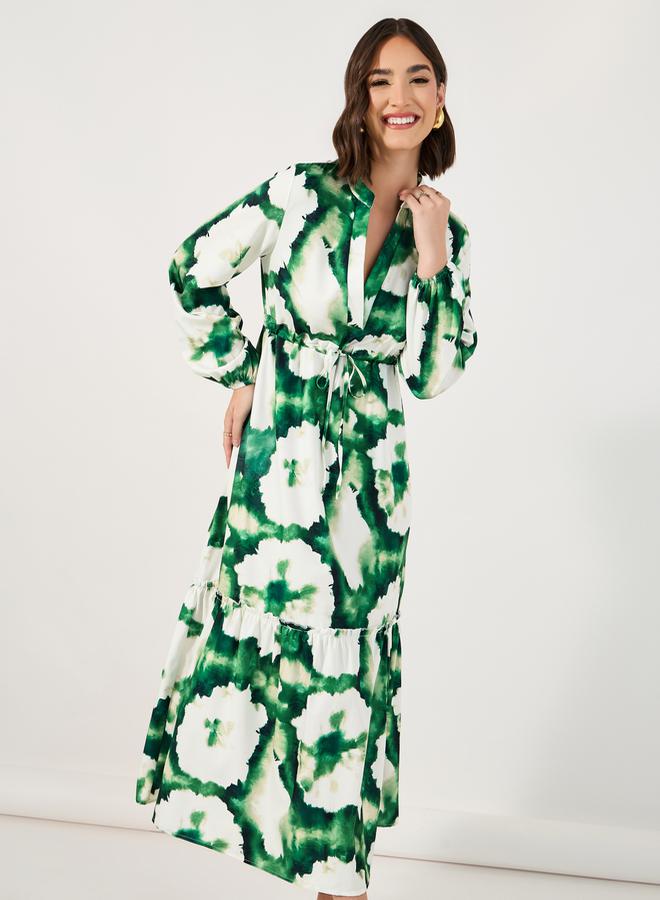 Styli Tie-Waist Midi Dress  - Image 2