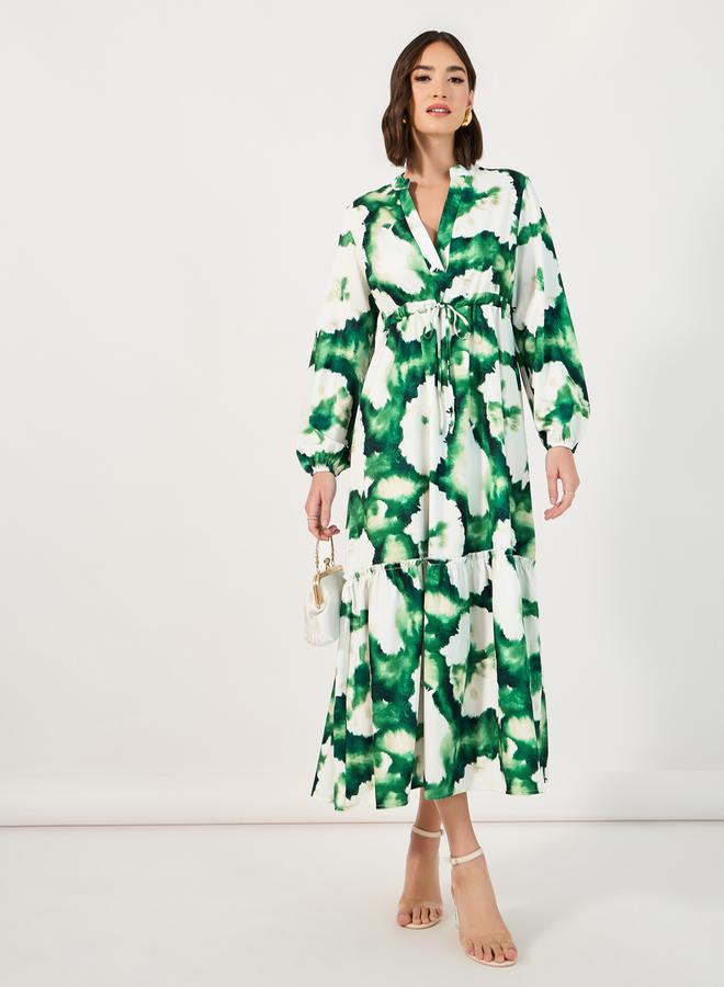 Styli Tie-Waist Midi Dress  - Image 1