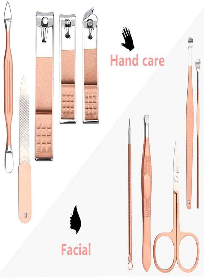 Awestuffs Manicure Set Professional Nail Clippers Pedicure Kit, 16 pcs Stainless Steel Nail Care Tools Grooming Kit with Luxurious Travel Leather Case for Men Women Gift (Pink) - Image 4