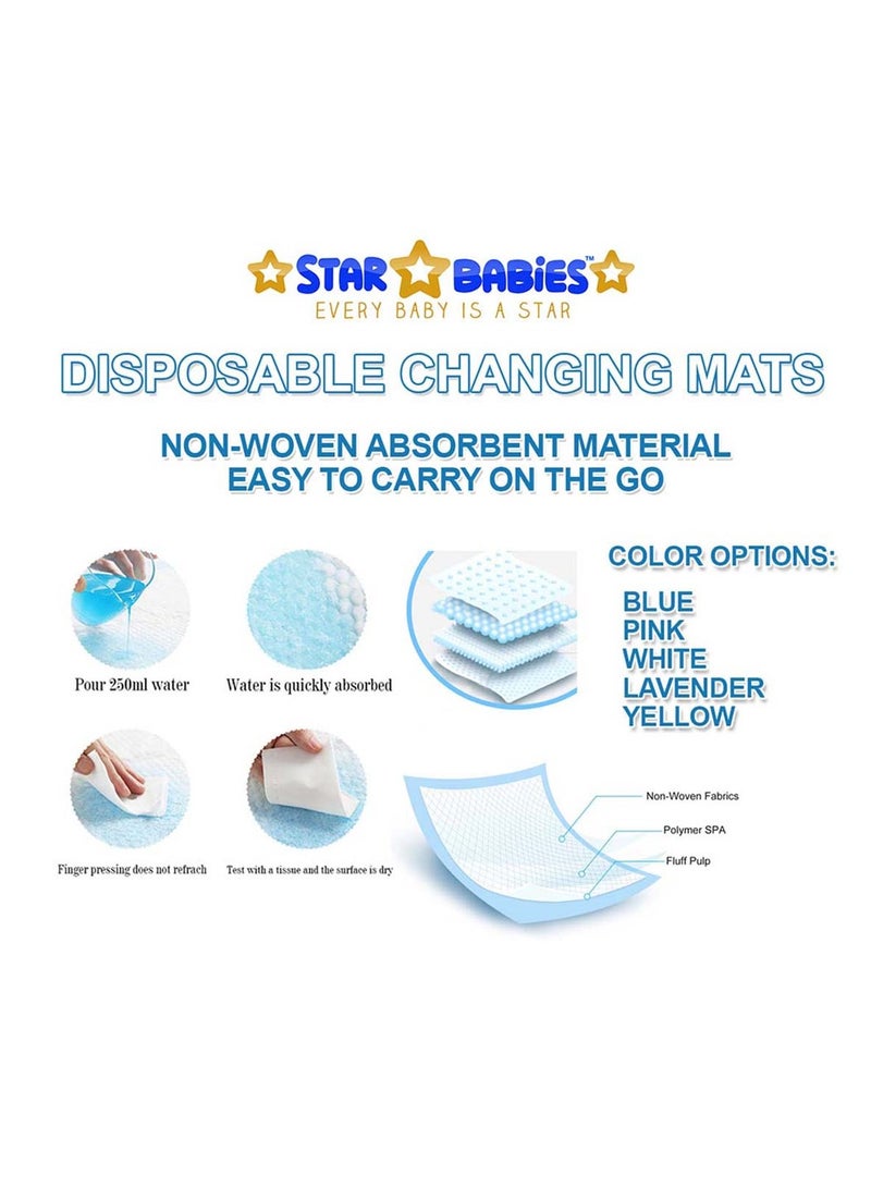 STAR BABiES حزمة كومبو (حقيبة معطرة 2 قطعة مع موزع، حصيرة تغيير قابلة للتخلص 10 قطع) - أزرق - Image 3