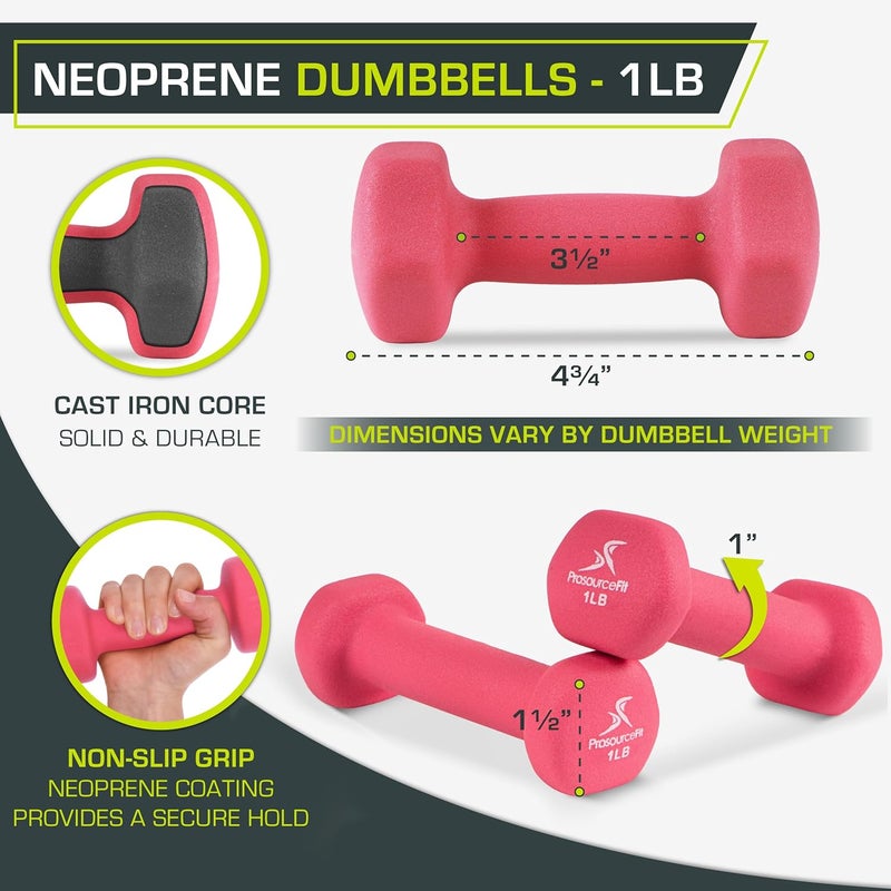 بروسورس أثقال من النايلون البلاستيكي من ProSourceFit مغطاة بطبقة خاصة لمنع الانزلاق، وزنها 4 أرطال. - Image 2