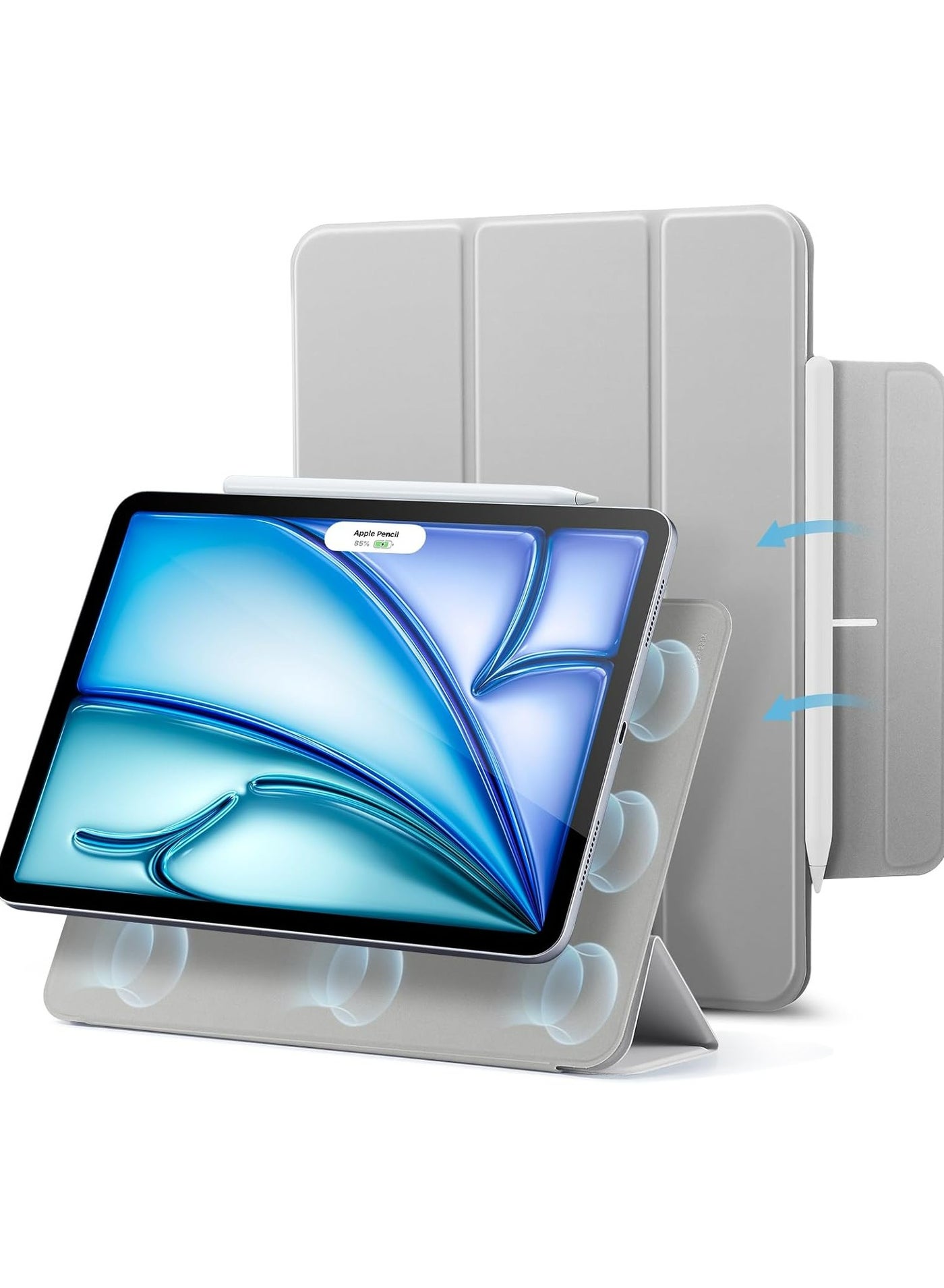 Magnetic Case For iPad Air 11 inch M3/M2 2025/2024 Gen iPad Air 11 Case/Case For iPad Air 5 10.9 inch 2022/Air 4 10.9 inch 2020 iPad Air 10.9 Case Slim Stand Convenient Magnetic Attachment Auto Sleep/Wake Slim Stand Cover for air 6th/air 7th 11inch 2025/2024,Air 5th/air 4th 10.9inch 2022/2020 Rebound Series