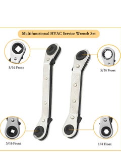 SYOSI Valve Core Remover Installer Tool and HVAC Service Wrench Set with Dual Size SAE 1/4 and 5/16 Port 3/8'' to 1/4'' 5/16'' x 1/4'' Refrigeration Service Wrench Hex Bit Adapters and 10pcs Valve Core  - Image 3