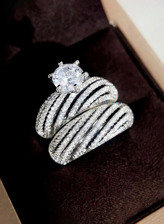 Take Two  Rhinestone Inlaid Multi-Turn Ring for Women | Best Price UAE