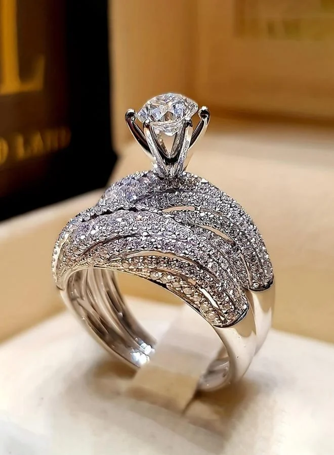 تايك تو خاتم مُتعدد اللفّات مُرصع بأحجار الراين