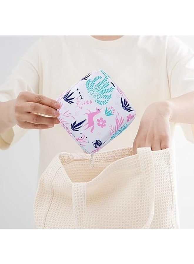 Sanitary Napkin Storage Bag, 1Pcs Zipper Menstrual Pad Bag Portable Sanitary Napkin Storage Tampons Holder for Purse First Period Kit for Teen Girls Store Sanitary Pads for Women - Multicolor  - Image 3