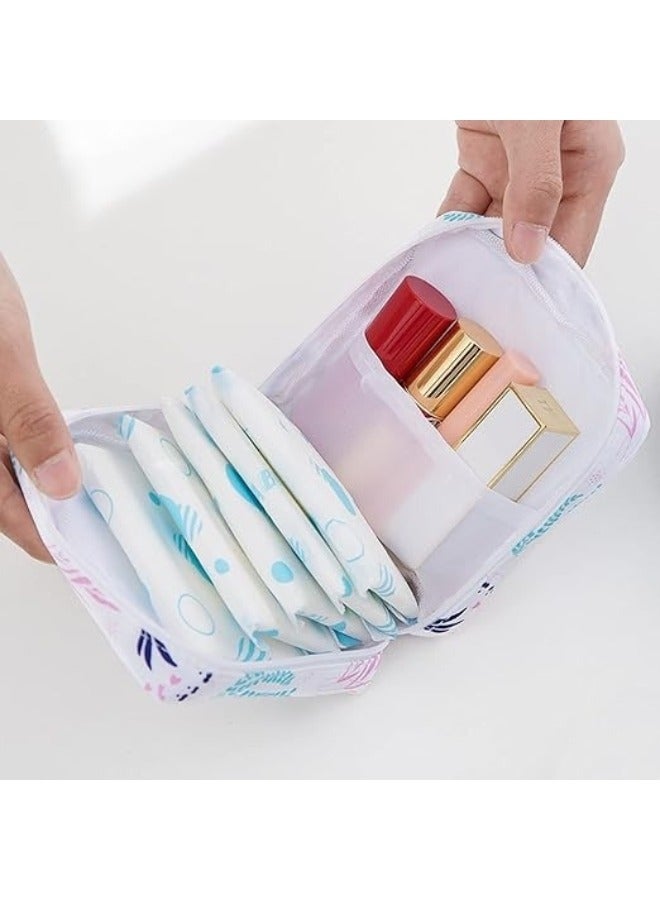 Sanitary Napkin Storage Bag, 1Pcs Zipper Menstrual Pad Bag Portable Sanitary Napkin Storage Tampons Holder for Purse First Period Kit for Teen Girls Store Sanitary Pads for Women - Multicolor  - Image 4