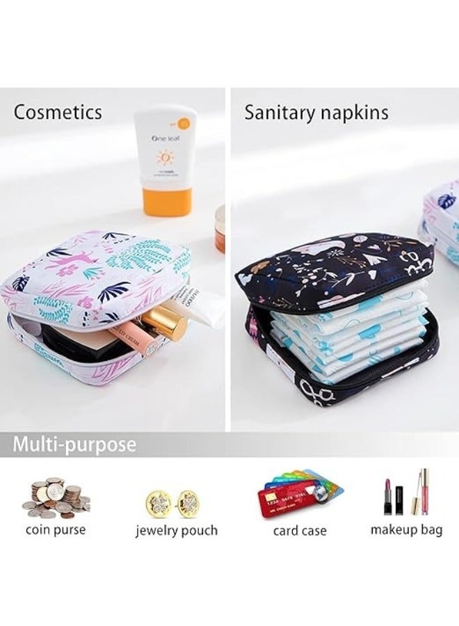 Sanitary Napkin Storage Bag, 1Pcs Zipper Menstrual Pad Bag Portable Sanitary Napkin Storage Tampons Holder for Purse First Period Kit for Teen Girls Store Sanitary Pads for Women - Multicolor  - Image 5