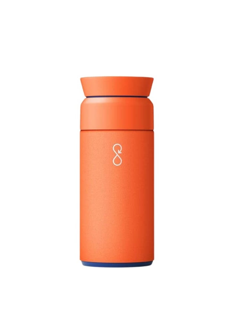 اوشن بوتل قارورة تحضير مع غطاء مانع للتسرب بزاوية 360 درجة، صديقة للبيئة، 350 مل - برتقالي شمسي - Image 1